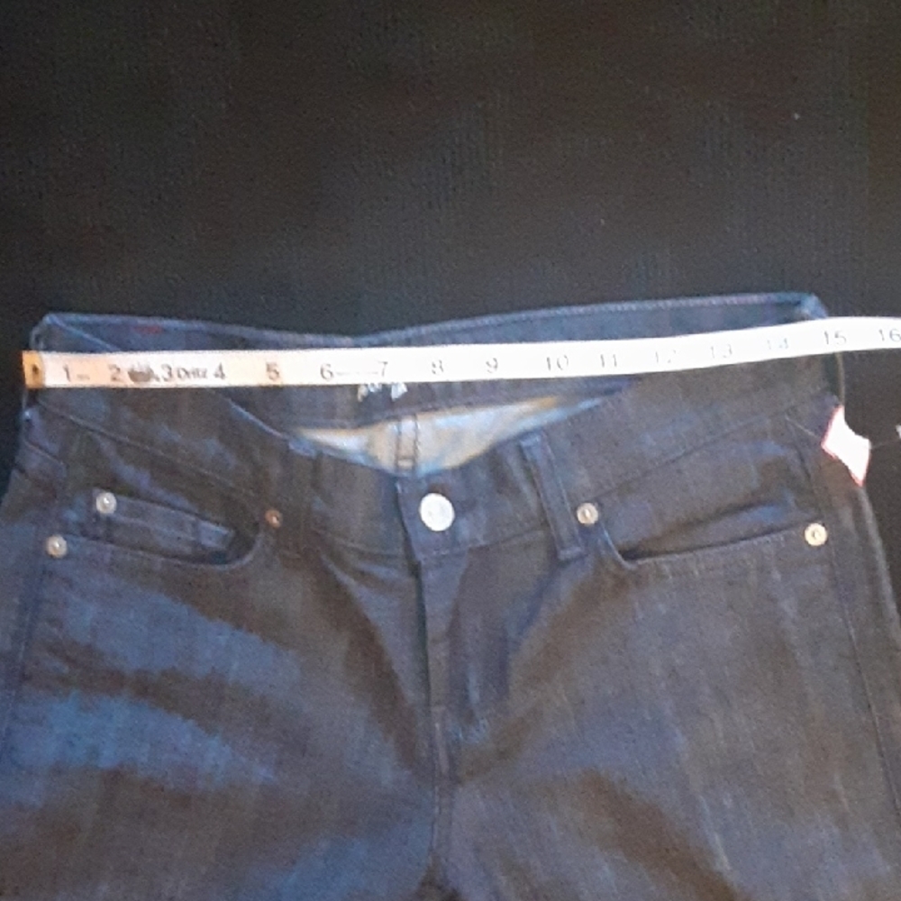 7 For All Mankind Women's Dark Blue Straight Jeans - Picture 6 of 9
